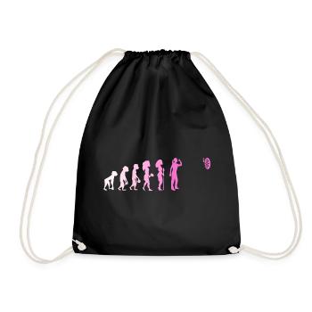 Darts Evolution Dartspielerin Dart Geschenk Frauen - Turnbeutel - Schwarz - Vorne