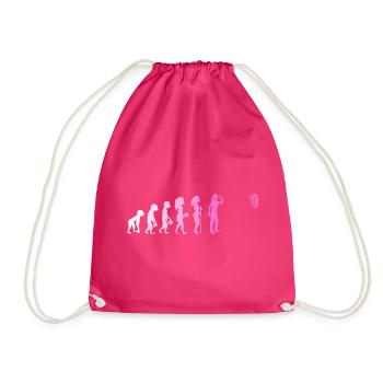 Darts Evolution Dartspielerin Dart Geschenk Frauen - Turnbeutel - Fuchsia - Vorne