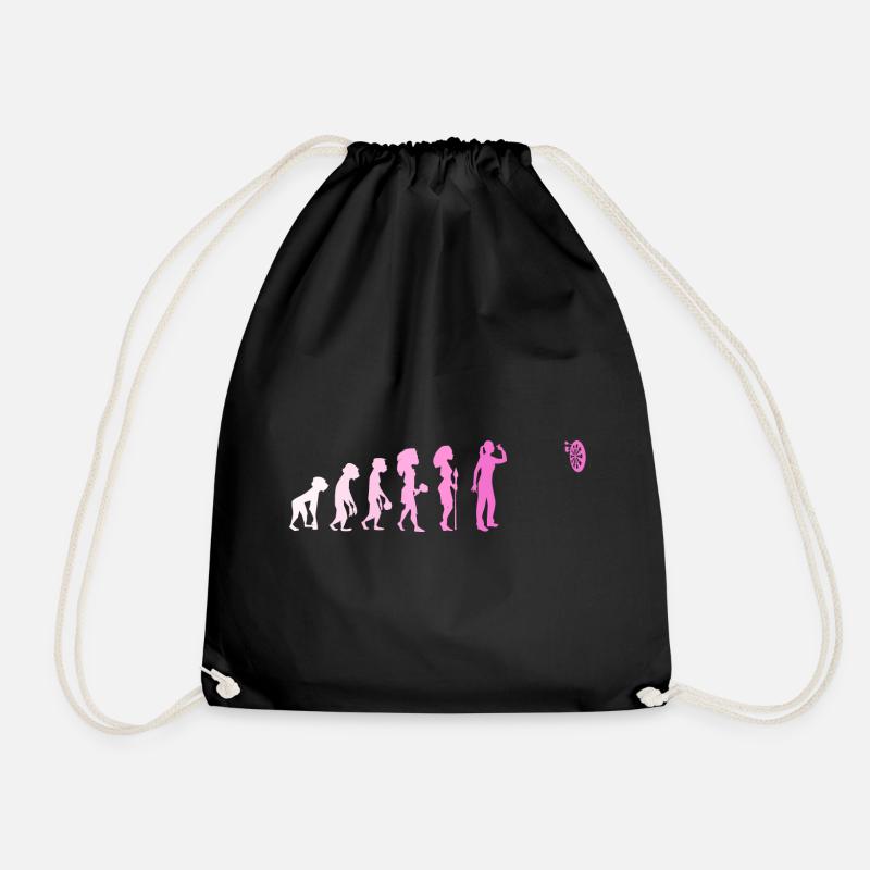 Darts Evolution Dartspielerin Dart Geschenk Frauen - Turnbeutel - Schwarz