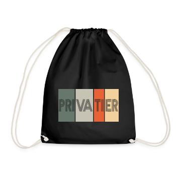 Privatier vintage negativ - Turnbeutel - Schwarz - Vorne