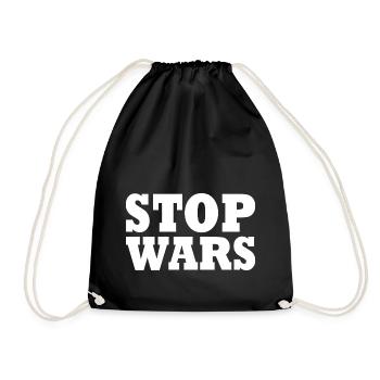 Stop wars - Drawstring Bag - black - Front