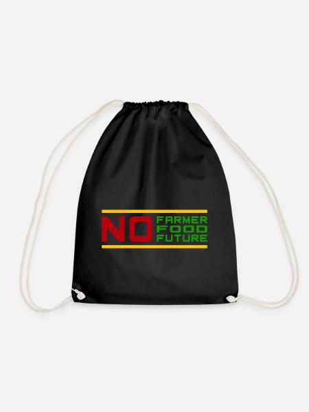 No Farmer No Food No Future Bauern Demo Protest - Turnbeutel - Schwarz