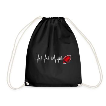 battement coeur rugby club supporter Lyon - Sac de sport léger - noir - Devant