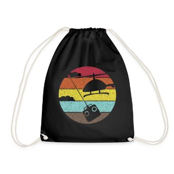 RC Helicopter Helicopter Helicopter - Drawstring Bag - black - Front
