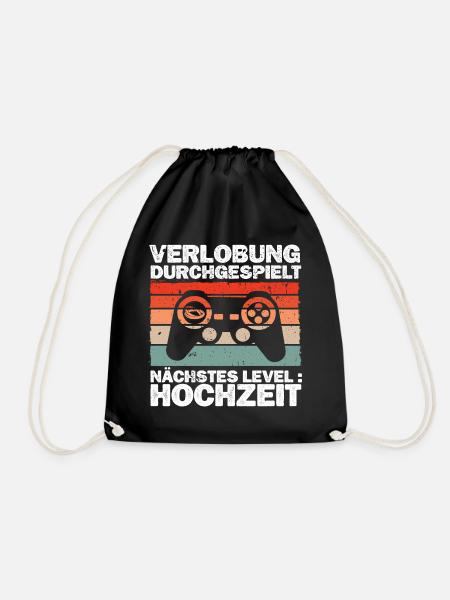 Hochzeit Gaming Junggesellenabschied Spruch - Turnbeutel - Schwarz