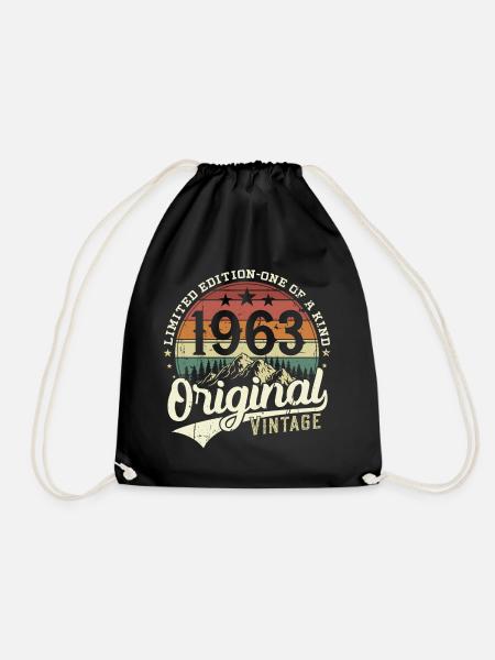 Original 1963 Jahrgang Vintage Geburtstag Geschenk - Turnbeutel - Schwarz