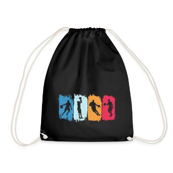 Basketball t-shirt rétro joueur de basket-ball - Sac de sport léger - noir - Devant