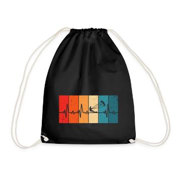 Kitesurf Retro Heartbeat Kitesurfer - Sac de sport léger - noir - Devant