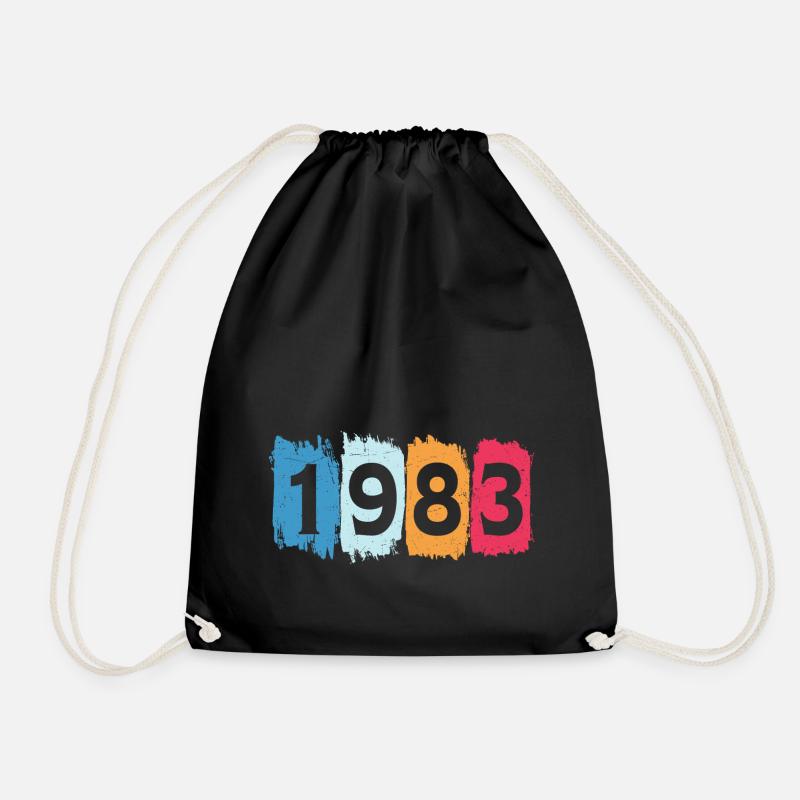 Retro 1983 t-shirt 83 vintage 1983 - Turnbeutel - Schwarz
