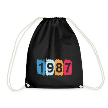 T-shirt rétro 1987 87 millésime 1987 - Sac de sport léger - noir - Devant