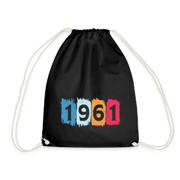 T-shirt rétro 1961 61 millésime 1961 - Sac de sport léger - noir - Devant