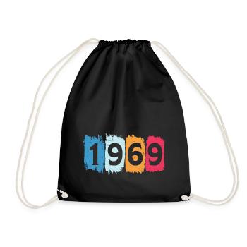 Retro 1969 t-shirt 69 vintage 1969 - Drawstring Bag - black - Front