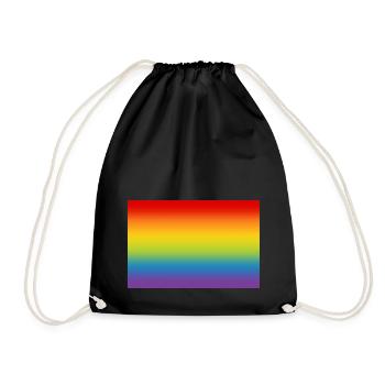Regenbogen Flagge Fahne LGBT CSD Gay Pride - Turnbeutel - Schwarz - Vorne