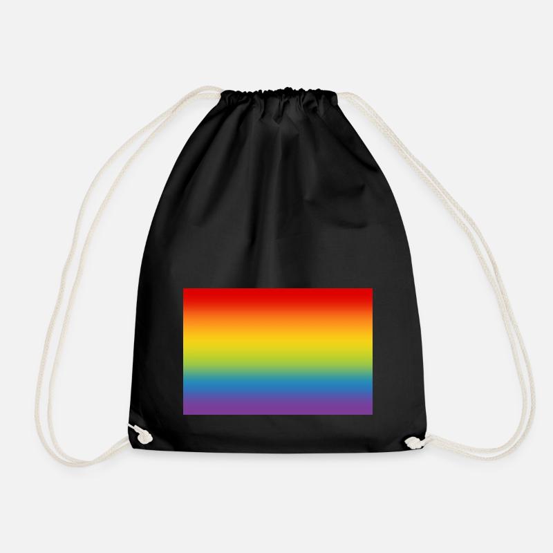 Regenbogen Flagge Fahne LGBT CSD Gay Pride - Turnbeutel - Schwarz