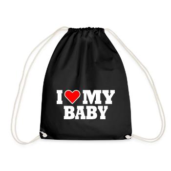 I love my baby - Drawstring Bag - black - Front