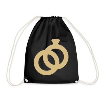 Alliance icône bagues mariage bague cadeau - Sac de sport léger - noir - Devant
