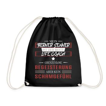 Berner Senner Hund Life Coach - Turnbeutel - Schwarz - Vorne