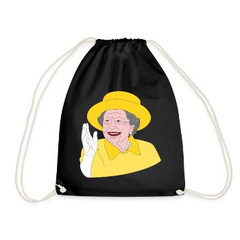 Elizabeth II - 70th Anniversary of the Throne - Design Shirt - Drawstring Bag - black - Front