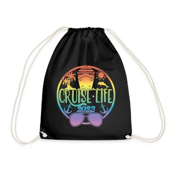 Cruise Life 2023 Cruising Summer Holiday Vacation - Drawstring Bag - black - Front