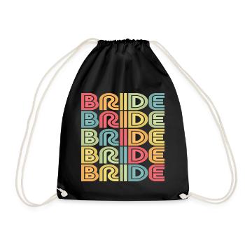 Retro Bride Matching Mariage Couple Fiançailles - Sac de sport léger - noir - Devant