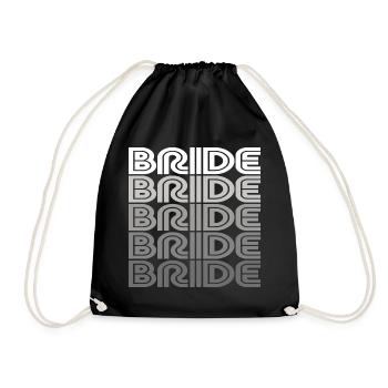Cool Bride Matching Couple Engagement Wedding - Drawstring Bag - black - Front
