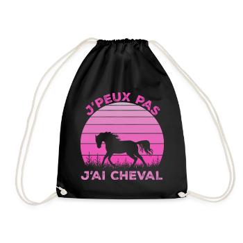 J'Peux Pas J'ai Cheval Animal Equitation - Sac de sport léger - noir - Devant