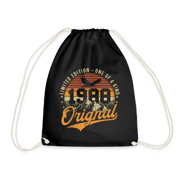 Original 1988 Vintage Vintage Birthday Gift - Drawstring Bag - black - Front