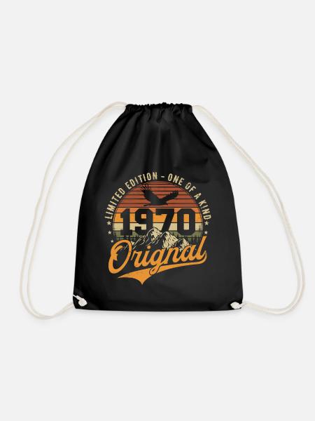 Original 1970 Vintage Jahrgang Geburtstag Geschenk - Turnbeutel - Schwarz