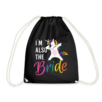 LGBTQ also bride Einhorn Junggesellinnenabschied - Turnbeutel - Schwarz - Vorne