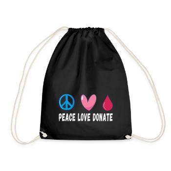 Paix, Amour, Donner du sang - Sac de sport léger - noir - Devant