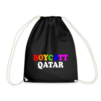 Boycott qatar - Drawstring Bag - black - Front