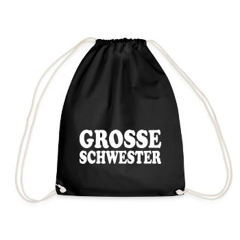 Grosse schwester - Turnbeutel - Schwarz - Vorne
