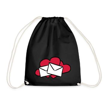 Liebesbrief love letter lettre d'amour Geschenk - Turnbeutel - Schwarz - Vorne