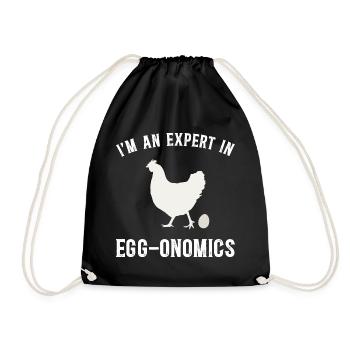 Expert in Economics - Chicken Humor - Drawstring Bag - black - Front