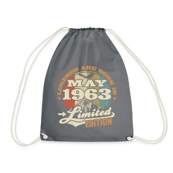 légende née en 1963 - 60 ans - Sac de sport léger - gris - Devant