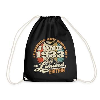 Born in Juni 1933 - 90 years old - Drawstring Bag - black - Front