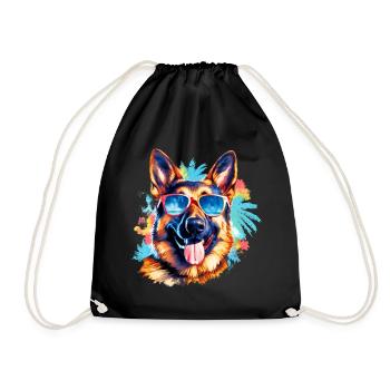 German Shepherd - Drawstring Bag - black - Front