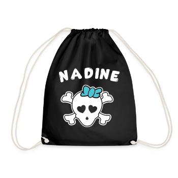 Piratin Nadine Design für Mädchen und Frauen - Turnbeutel - Schwarz - Vorne