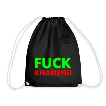 Fuck khamenei Chamenei - iran - Drawstring Bag - black - Front