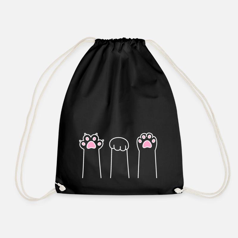 Katze Pfote Spiel Katzenpfoten Schere Stein Papier - Turnbeutel - Schwarz