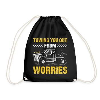 Towing You Out From Worries Tow Truck Operator - Turnbeutel - Schwarz - Vorne