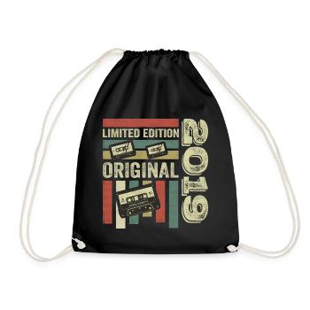 Vintage 2019 - Retro Birthday Quote 2019 - Drawstring Bag - black - Front