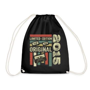 Millésime 2015 - Citation d’anniversaire rétro 2015 - Sac de sport léger - noir - Devant