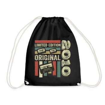 Vintage 2010 - Retro Birthday Quote 2010 - Drawstring Bag - black - Front