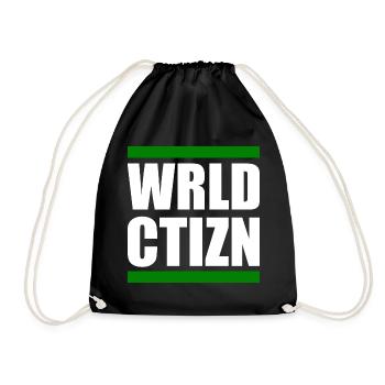 Wrld ctizn - world citizen - Drawstring Bag - black - Front