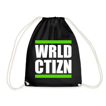 world citizen - Wrld ctizn - Drawstring Bag - black - Front