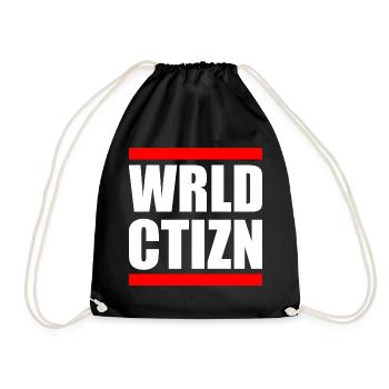 Wrld ctizn - world citizen - Drawstring Bag - black - Front