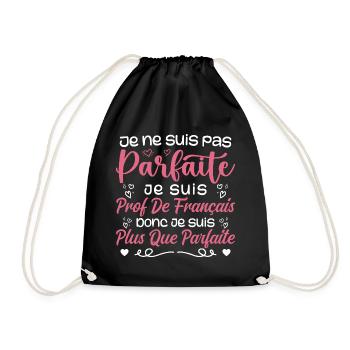 I am a French teacher - Drawstring Bag - black - Front