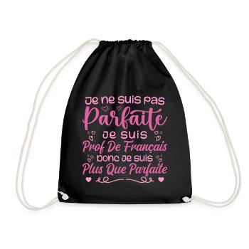 I am a French teacher - Drawstring Bag - black - Front