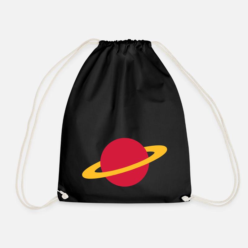 Planet / planet / planète / Saturn - Turnbeutel - Schwarz